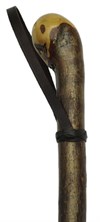 Canes Hazel knob stick with leather strap